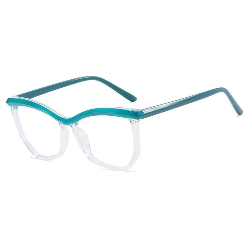 

Неправильные многоугольные брови, плоское зеркало, защита от синего света, оправа для очков «кошачий глаз», модная оправа для повседневной носки 1027 зелёный