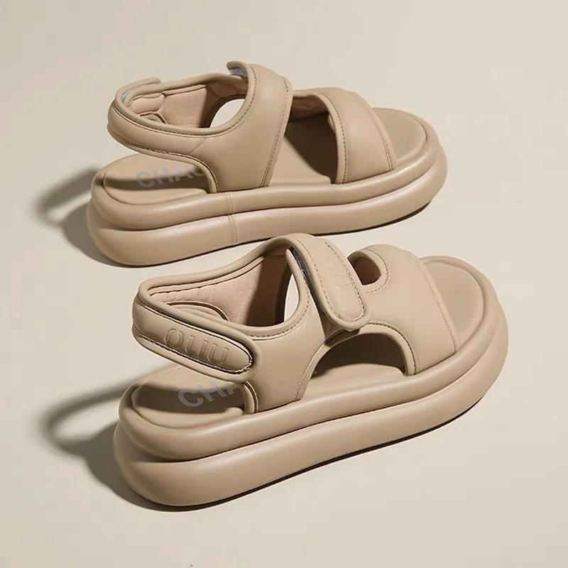 Summer Fashionable Casual and Comfortable Girls' Elegant Open-toe Soft-soled Anti-slip and Wear-resistant Thick-soled Sandals
