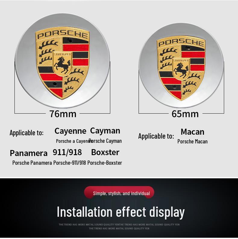 Compatible Porsche Wheel Caps for Cayenne, 911, Panamera, Macan - Color Logo Center Tire Caps