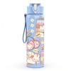 1PC Soft Pink Floral Girl Print 750ml Color Plastic Sports Water Bottle Leakproof Flip Straw Lid Suitable for Sports Office Home Use
