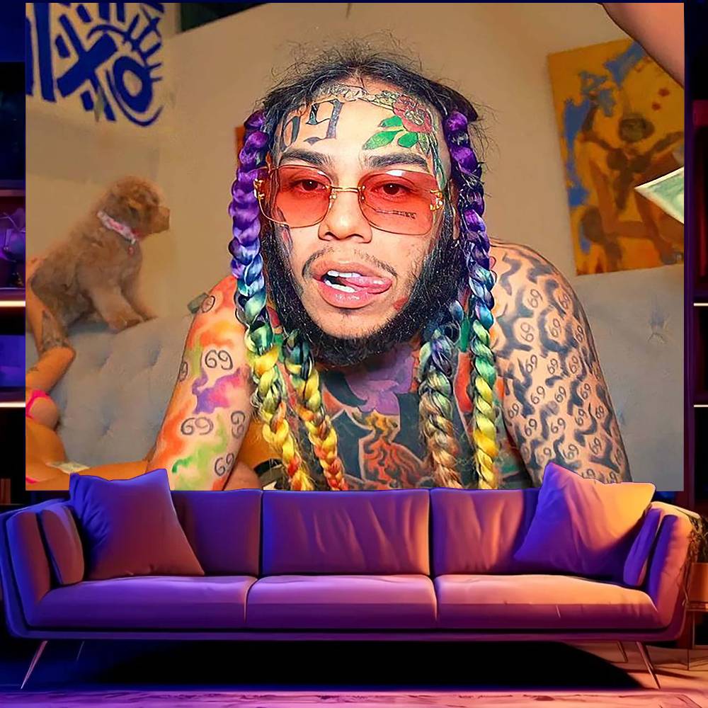 

RAPPER R6ix9ine Tapestry Print Large Tapestry Wall Hanging Wall Tapestry Decor Living Room Bedroom Home 74x94cm(29x37in)