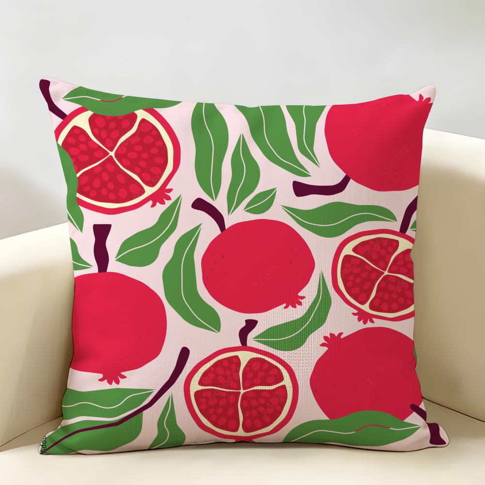 Fruit Cut Art Ins Simple Cushion Cover Natural Linen Organic Fabric DoubleSided Printing Room Sofa Decor Pillow Case