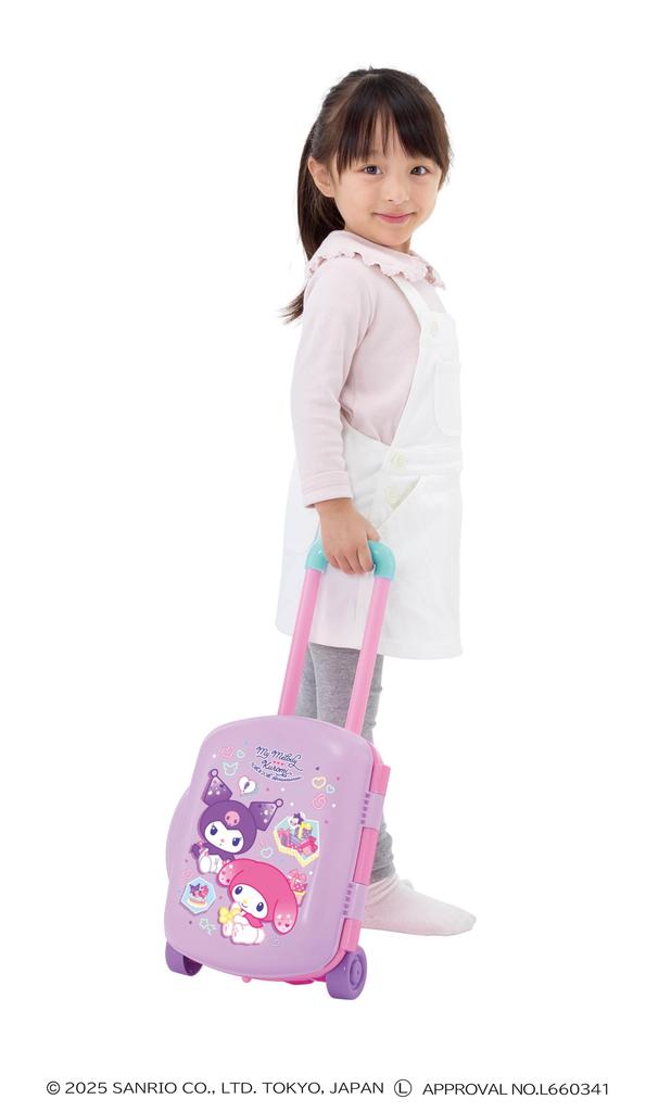 AGATSUMA My Melody Kuromi Přenosný kufřík Transformovatelná kuchyňská sada pro děti od 2 let