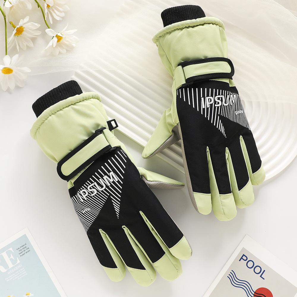 Ski Gloves for Men and Women Outdoor Winter Thickened Windproof Water Splashing Cold and Velvet Touch Screen Riding Warm Gloves