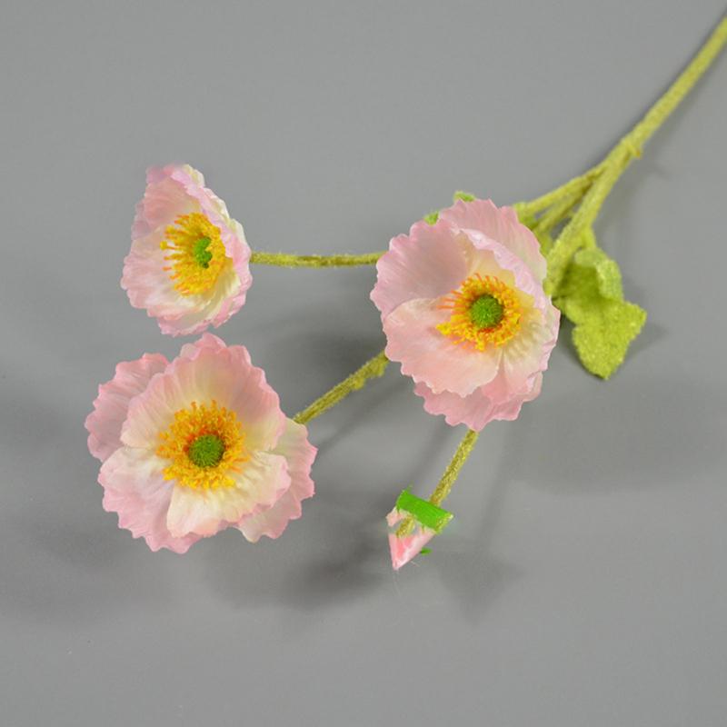 4 Heads Artificial Bouquet Simulation Poppies Fake Silk Flower For Home Wedding Party Decoration