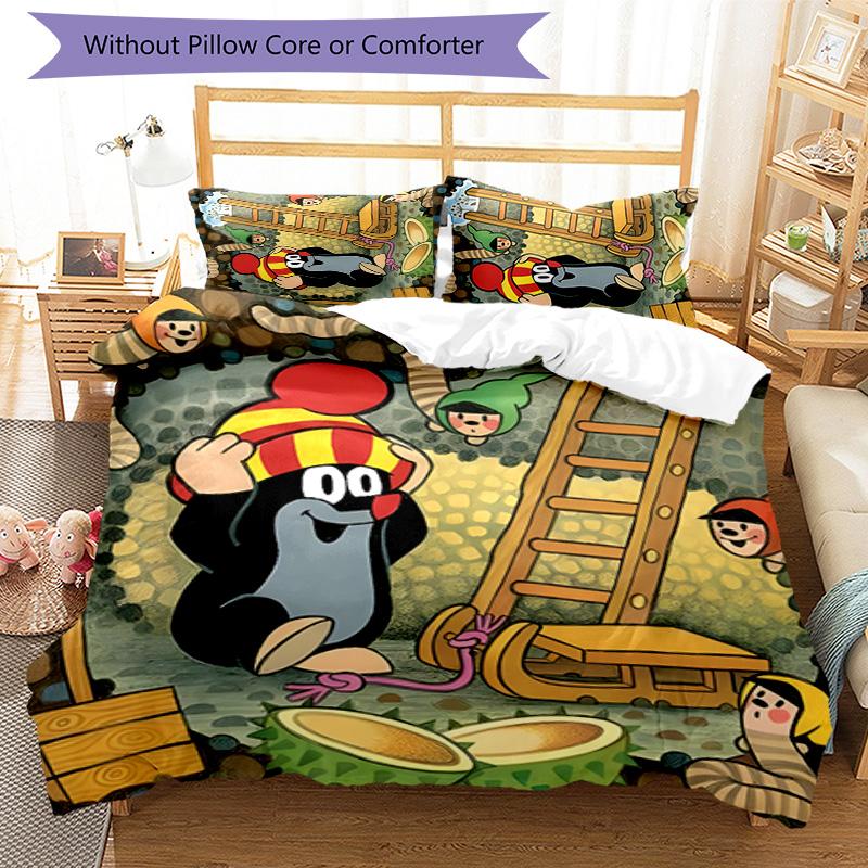 KRTECEK 3pcs Bedding Set Duvet Cover Closure Includes 1 Duvet Cover & 2 Pillowcases for All Seasons Bedroom Home Dorm Decor