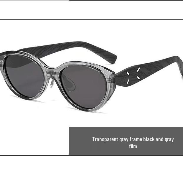 Retro European & American Cat-Eye Sunglasses - UV Protected Imitation Wood Grain for Women & Men