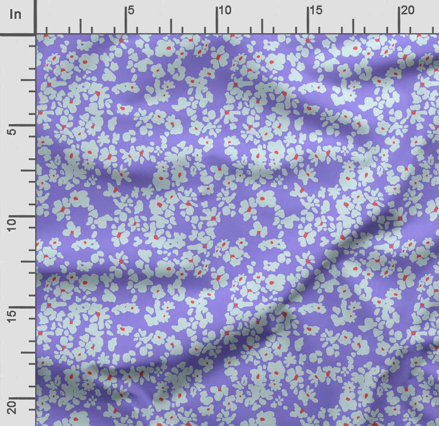 Soimoi Floral Print,  Cotton Cambric, Quilting Fabric Sold by The Yard 42 Inch Wide, Medium Weight Cotton Fabric, Sewing  Supplies,Blue &
