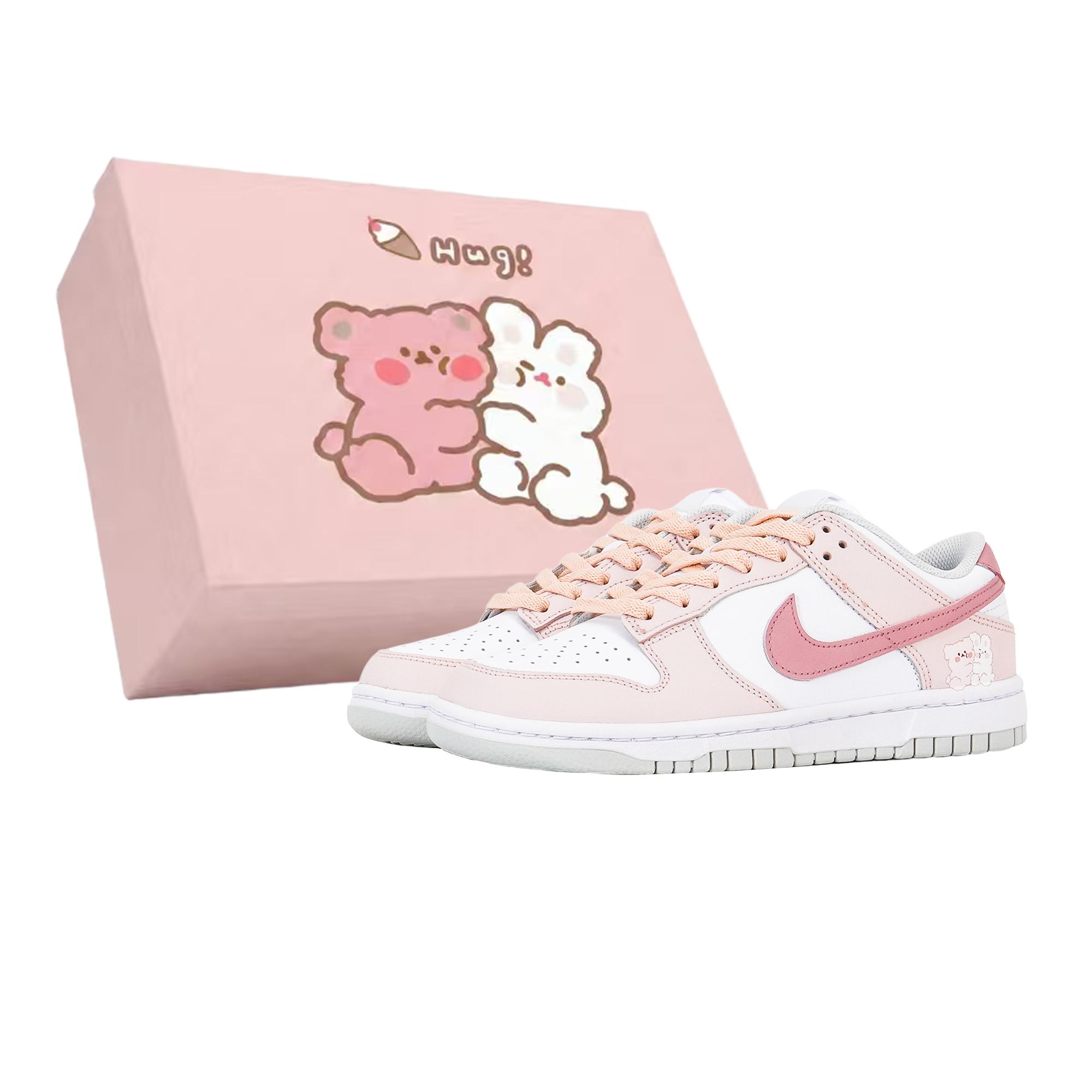 

Nike Dunk 3 Times Laboratory Slip Resistant Abrasion Resistant Low top Skateboard Shoes Women s White Pink DD1503-103(TeamP-) 42