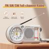 Портативне акумуляторне багатодіапазонне FM/AM/SW радіо з годинником для літніх людей