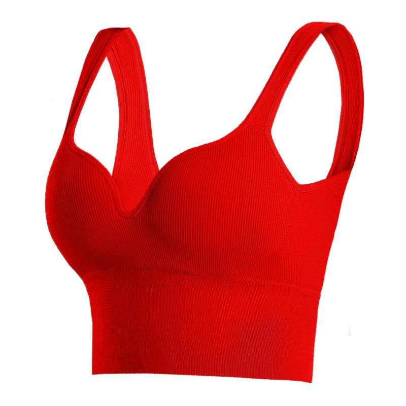 

Women s Seamless Shoulder Strap Vest Yoga Jumpsuit (without Chest Pad) XXL червоний