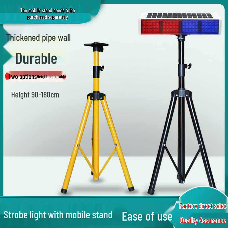 LED Red Blue Flashing Solar Warning Strobe Light for Road Construction Barriers Mobile Black Bracket