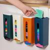 Kitchen Trash Bag Organizer Self-Adhesive Punch-Free Trash Bag Storage Box Disposable Garbage Bag Dispenser Cupboard Organizer