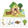La Cabane du Jardinier 60 Pièces - JEUJURA - Jeu de Construction en Bois Naturel, Tapis et Accessoires Inclus, 22x18,5x8,5 cm