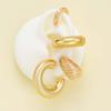 Vintage Gold Color C-Shaped Ear Clip Set for Women Exaggerated Metal Texture Thick Round Circle Ear Cuff Earrings Jewelry Gifts
