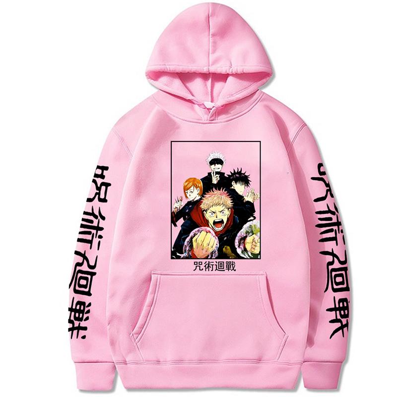 

Худи с графическим принтом Jujutsu Kaisen, винтажный худи оверсайз с капюшоном, длинные рукава, мягкий худи для мужчин и женщин 3XL