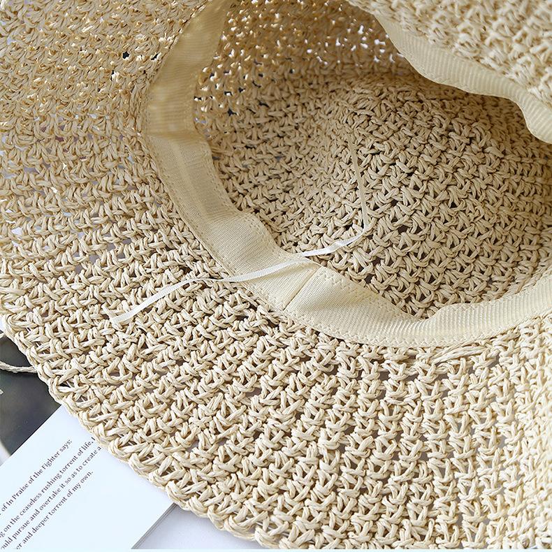 New Ethnic Style Seaside Vacation Big Brim Shell Straw Hat Women's Hat Hollow Sunshade Bucket Hat