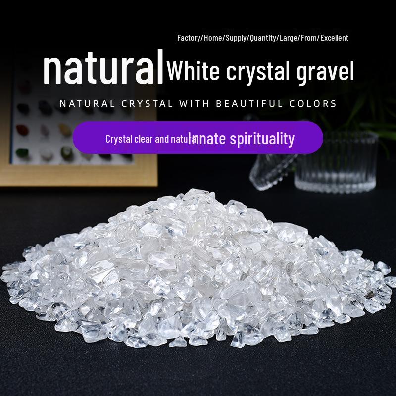 Natural White Crystal Crushed Stones for Decoration and Aquarium Landscaping 7-9mm 1000g
