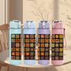 1PC Multicolor Square Mosaic 750ml Color Plastic Sports Water Bottle Leakproof Flip Straw Lid For Sports Office Home Use