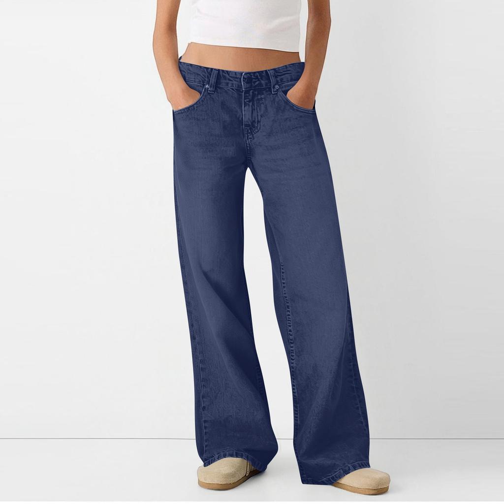 Women's Retro High- Straight Street Wide-Leg Jeans