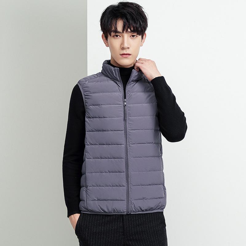 Light Down Jacket Men's Short Autumn and Winter Seamless White Duck Down Light