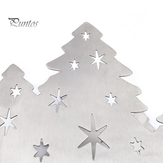 Holiday Table Decor Christmas Tree Napkin Holder, Stainless Steel Vertical Paper Towel Stand, Kitchen Counter Rack Decorative Dispenser for