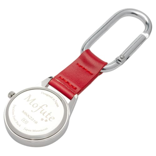 Fieldwork Women's Analog Pocket Watch with Carabiner, Animal Design, Yorkie Cat, Red, MKK2316-5