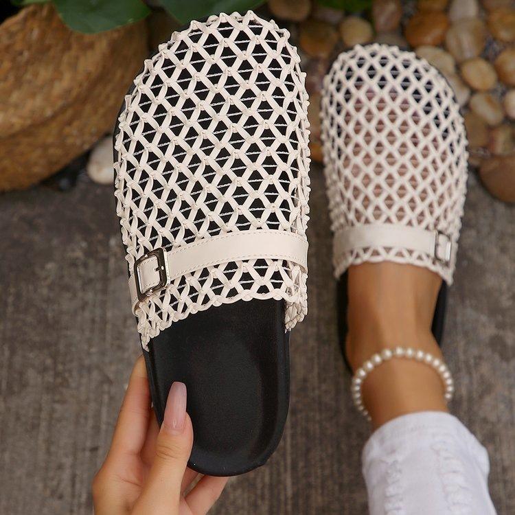 Grubosolne, Wysokie Damskie Buty z Oddychającymi Klapkami Plażowymi w Stylu Sandałów