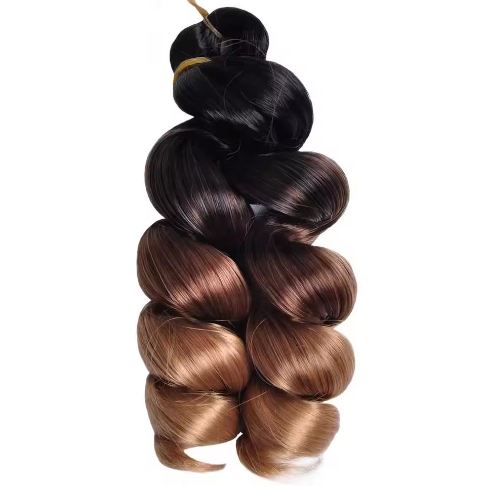 Synthetic Loose Wave Crochet Hair 12 Inch French Loose Curled Body Wave Woven Hair Water Wave Women's Wig Monochrome Mixed Color