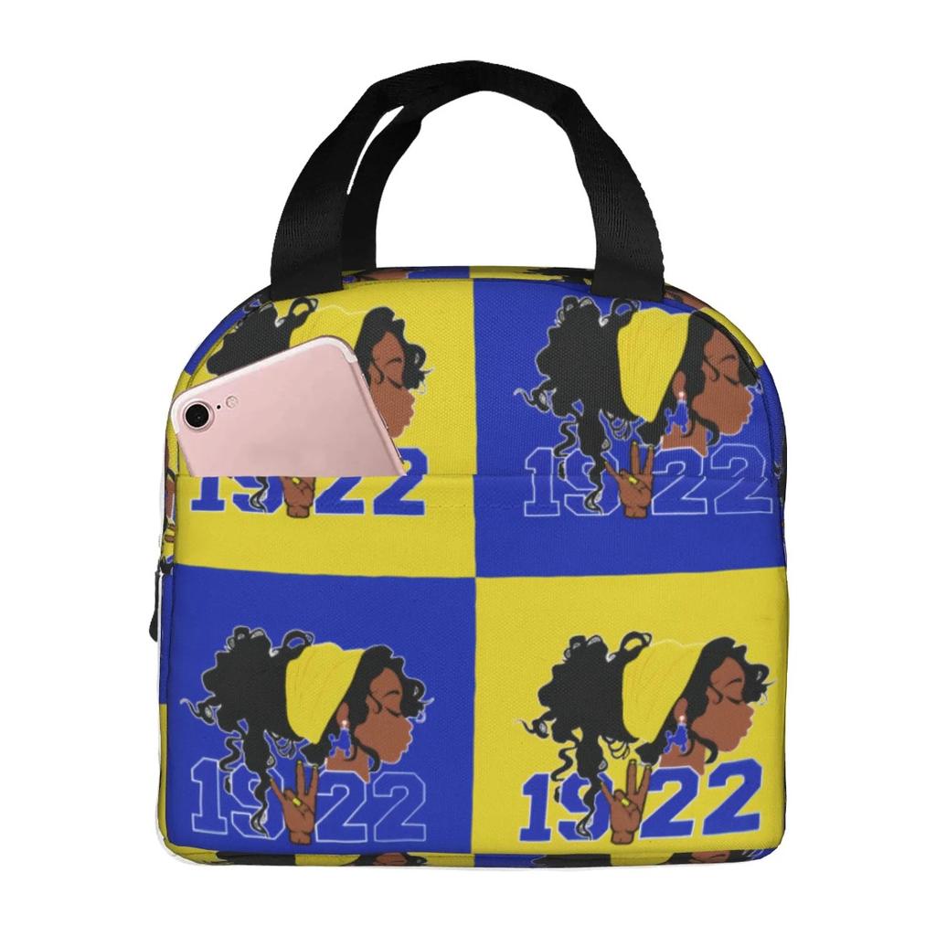 SGRHO1922 Sigma Gamma Rho Insulated Lunch Bag for School Office African American Sorority Portable Cooler Thermal Bento Box