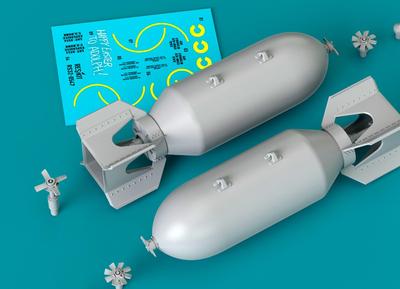 Reskit WWII US Army Aerial Bomb Plastic Model Kit Parts 1/32 AN-M65 (AN-M59) 1000-pound (2-Pack) RSK32-0547 (Airplane)