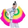 Colorful Chinese Short Bellydance Fan Hand Dye Adults Fan  Veil Pairs Yangko Dance Tools