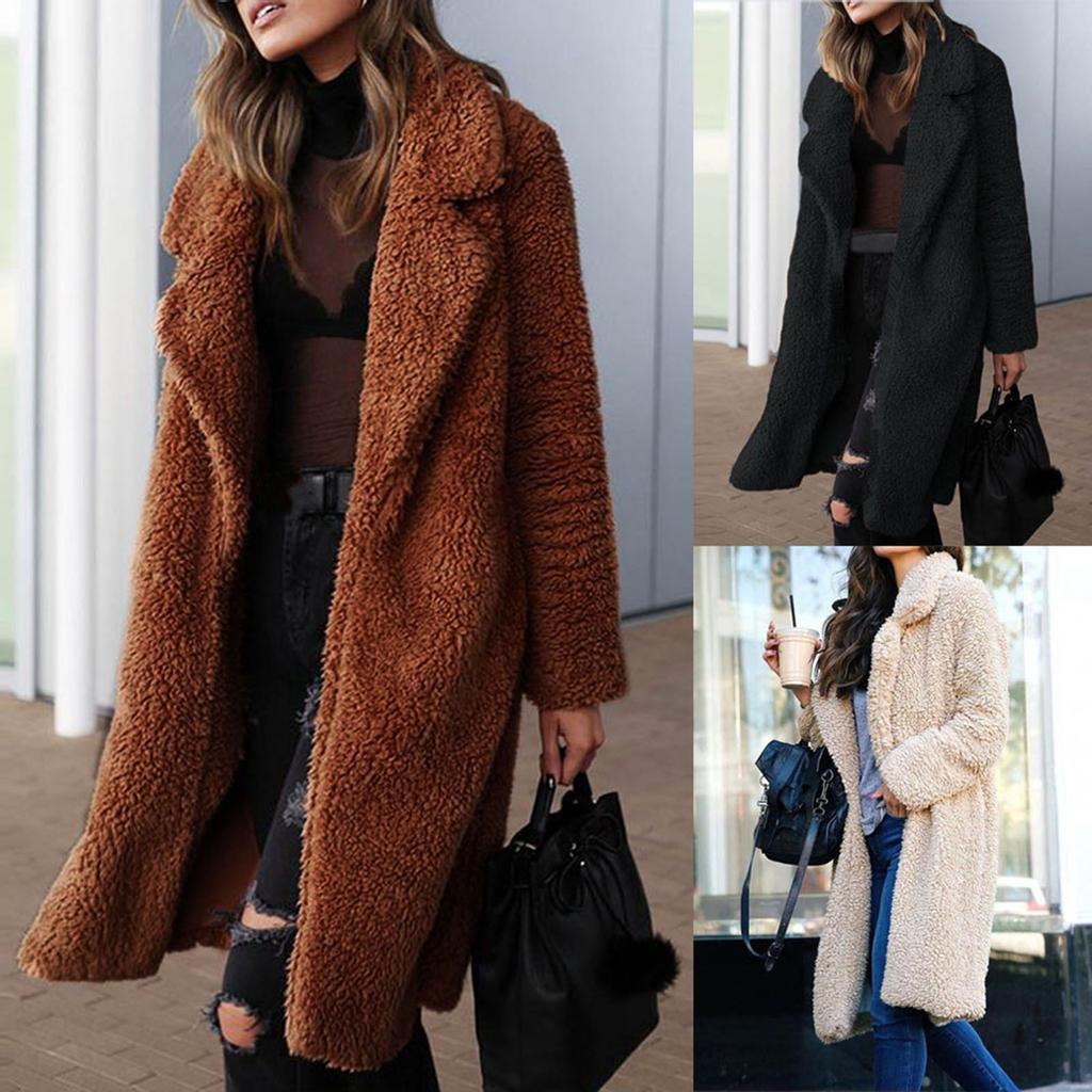 Women Long Sleeve Pullover Blouse Open Front Jacket Coat Long Outerwear