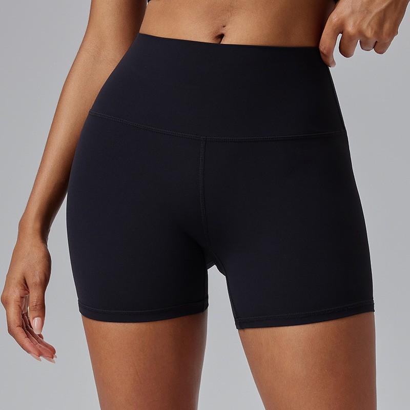 

Sports shorts polished nude yoga pants three-point sweatpants quick-drying tight women s hip lift running training fitness pants S чорний