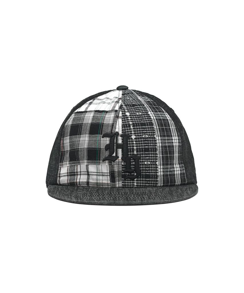 HUG YOUR SKIN Patchwork Denim Snapback (Black)