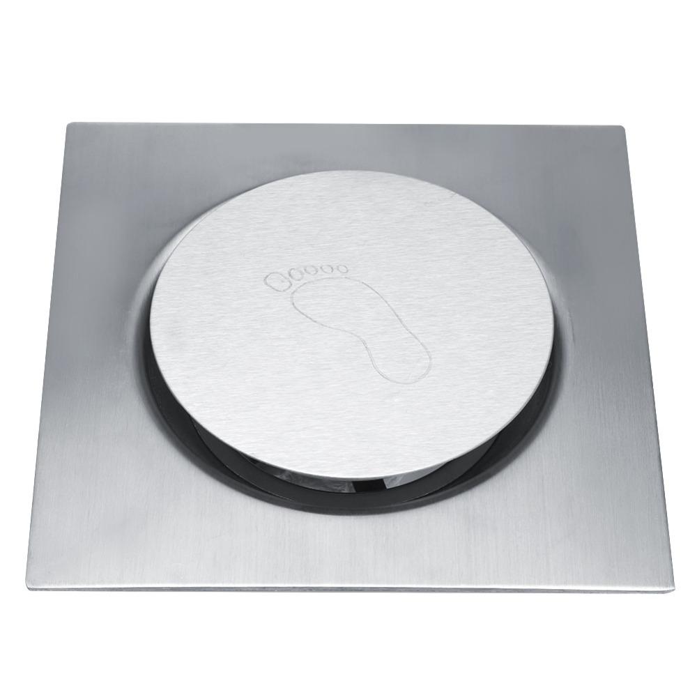 Removable Cover Grate Pedal Bounce Floor Drain Square Shower Drain Durable Floor Drain  Garage