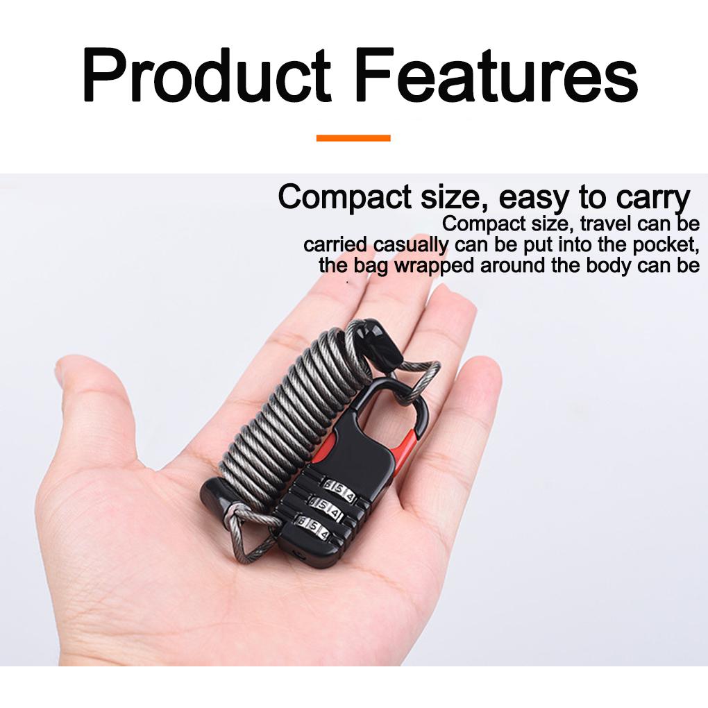 Motorcycle Helmet Anti-theft Password Lock Zinc Aluminum Alloy Digit Password Combination Lock Muiltcolor Bicycle Accessories