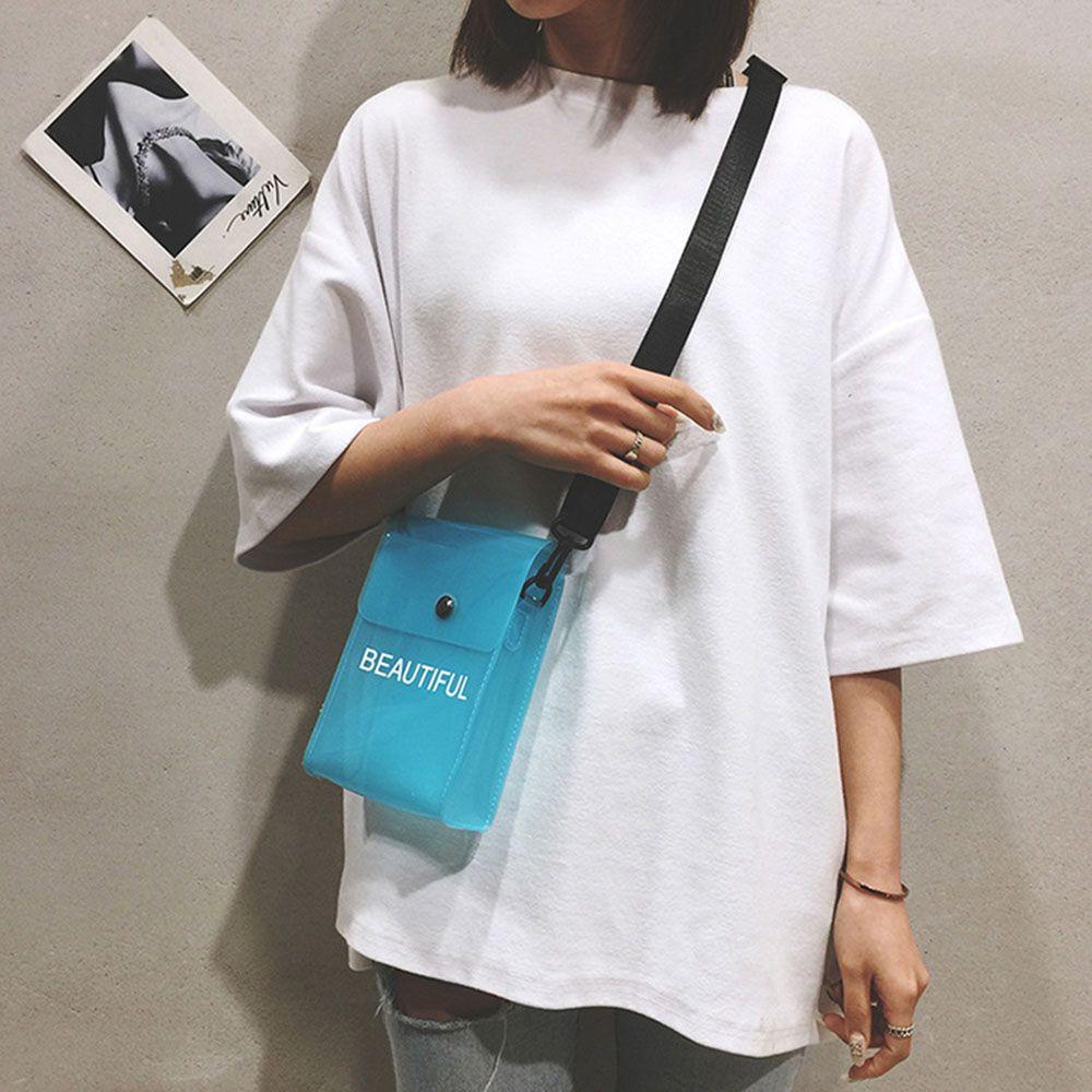 Flap Bag Ladies Summer Phone Pocket Single Shoulder Bag Transparent Messenger Bag Crossbody Bag