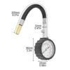 0-100 PSI Tyre Pressure Meter High Precision Heavy Duty with Braided Hose for Cars Trucks Motorcycles ATV Scooters Bicycles