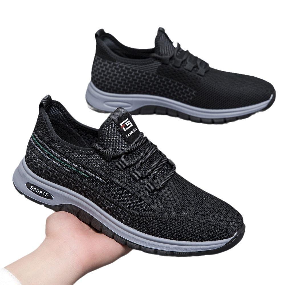 Summer New Men's Breathable Versatile Flying Woven Casual Shoes Non-slip and Wear-resistant Korean Version of Trendy Men's Shoes