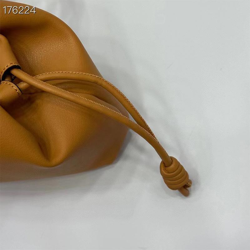 2024 Genuine Leather Trendy Pleated Bucket Bag - Small Drawstring Lucky Dumpling Messenger