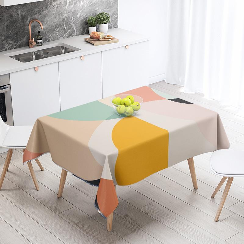 Abstract Geometric Tablecloth 1pc Resistant Party Decoration Restaurant Cafe Dining Table Tablecloths 140X200cm