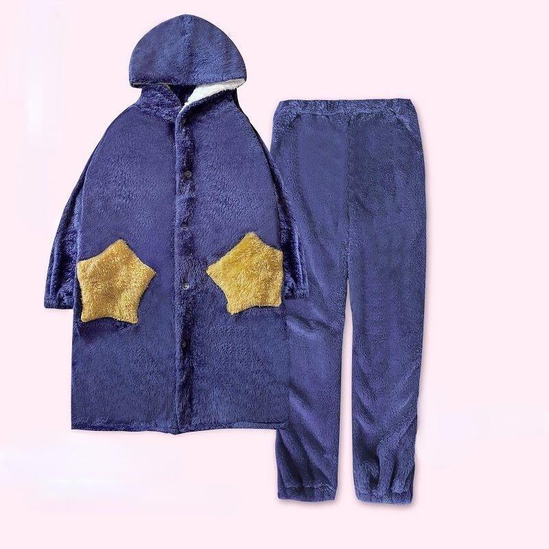 

Kawaii халат комплекты женские простые зимние шикарные милые халаты с капюшоном женские карманы мягкая фланелевая уютная толстая новейшая домашняя одежда 2 грудных клетки XL