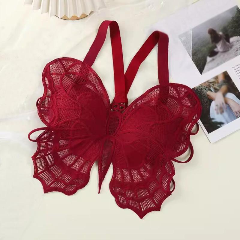 

Женский кружевной жилет-майка с бабочками и нагрудной подкладкой, уникальный летний топ One Size красный