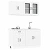 VidaXL Ensemble D'armoires Cuisine 4pcs Kalmar Blanc Bois D'ingénierie, Ensemble D'armoires, Étagère De Rangement, Placard, 3314851