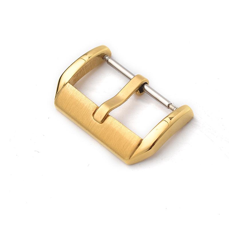 Stainless Steel Pin Buckle Leather Watch Strap for Men & Women - Available in Silver, Gold, Rose Gold, Black.