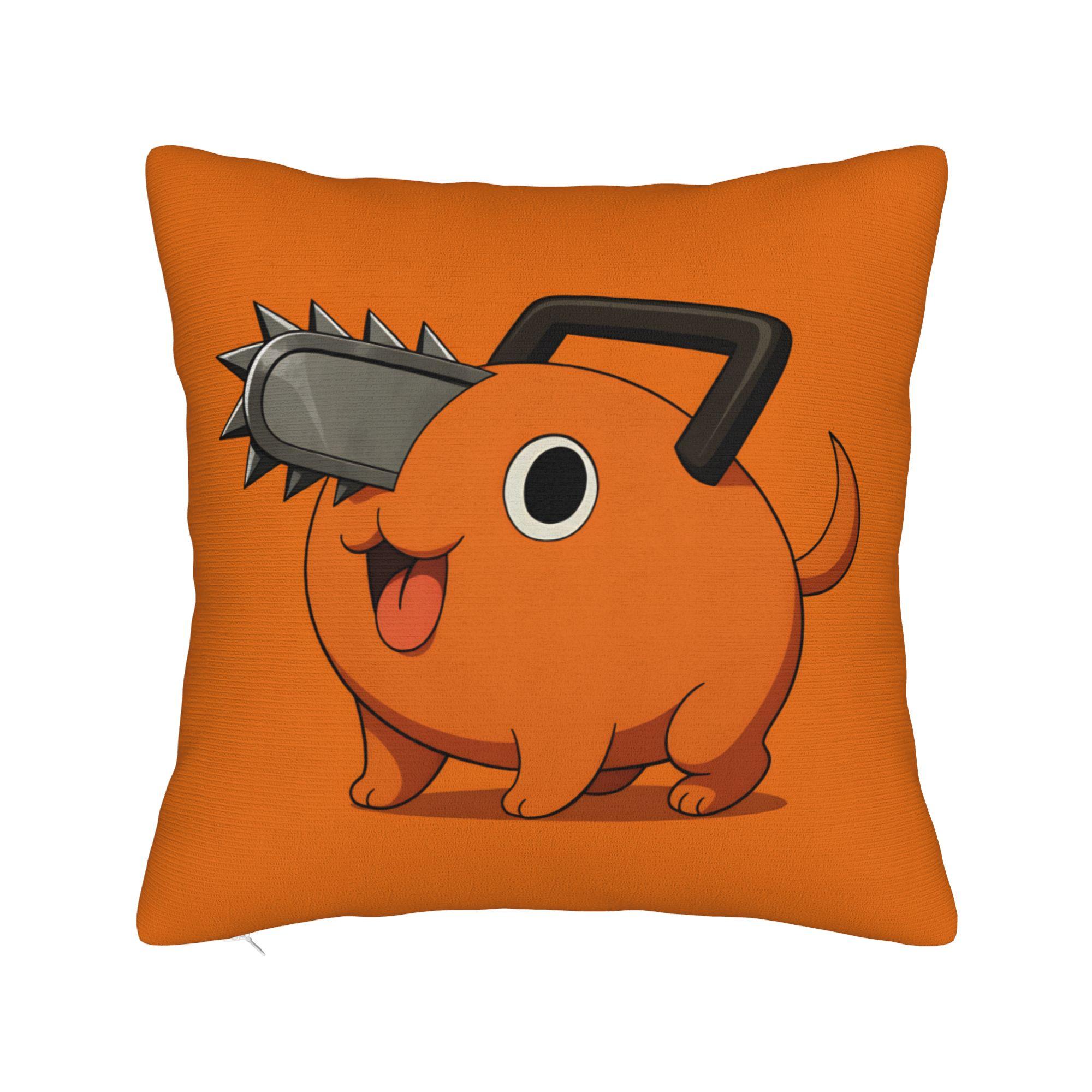 Anime C-Chainsaw Man Pochita  Pillow Cover  Funny Pillow Case For Sofa Home Decor Custom Cushion Cover Gift 12x12Inch