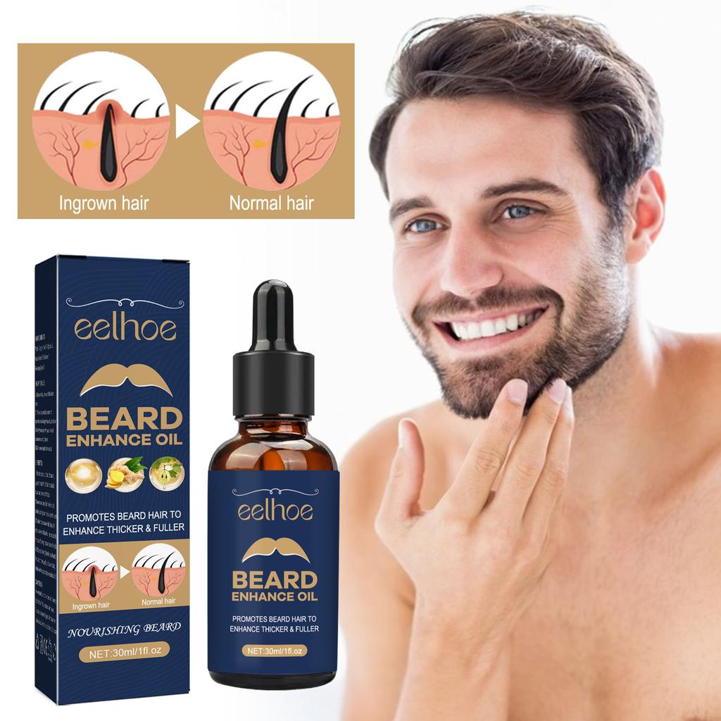 EELHOE 30 ml Bart Pflege Öl Bart Frizz Trockenheit Relief Serum Bart Schnelles Wachstum Ernährungslösung Männer Pflege Werkzeuge