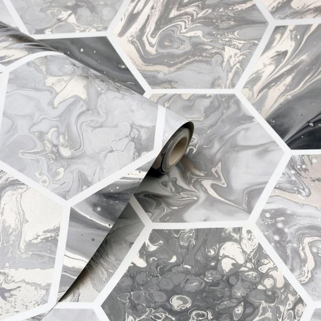 Arthouse Marbled Hex Wallpaper