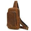 Mans 100% Genuine Leather Sling Bag Men Messenger Bags for Men Black Chest Bags for Phone Casual Sport Shoulder Bag